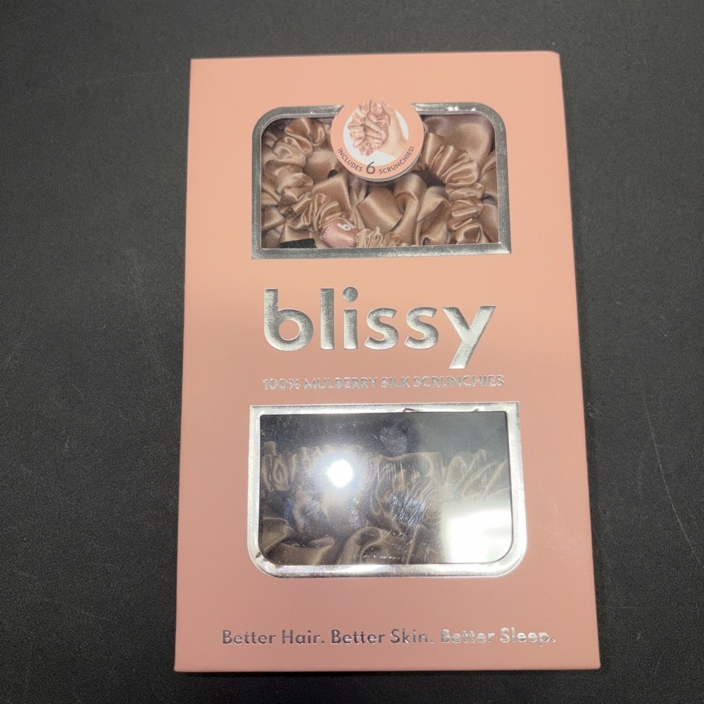 Blissy Machine Washable Mulberry Silk Scrunchies BLACK, ROSE GOLD, TAUPE 20758
